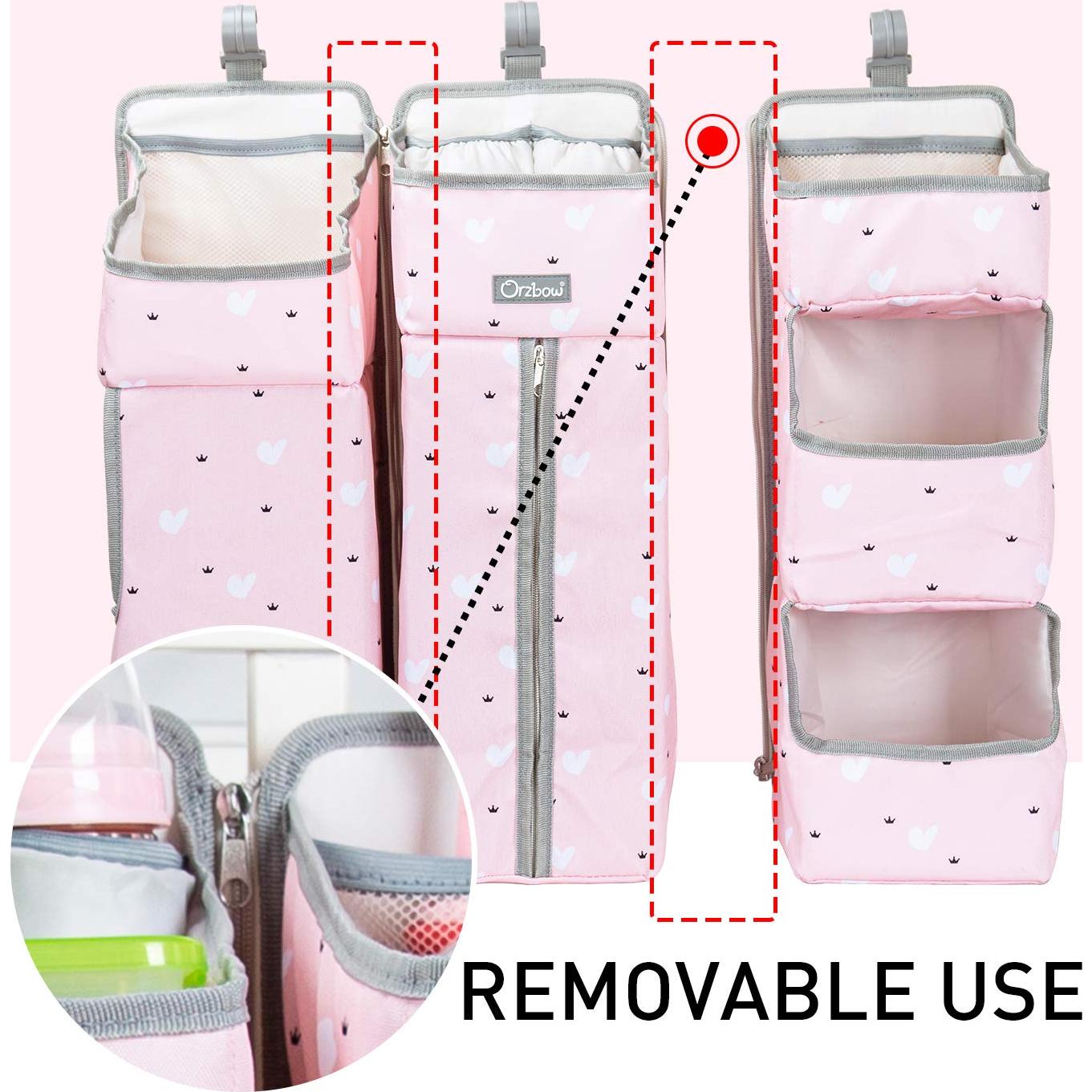 Organizador de Pañales Colgante Orzbow Rosa 7 Áreas Desmontable