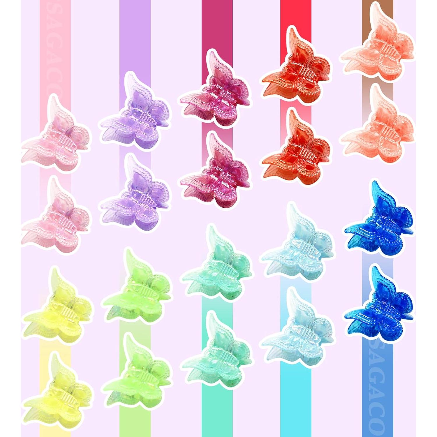 Mini Pinzas de Mariposa SAGACO - 50 Piezas Color Neón