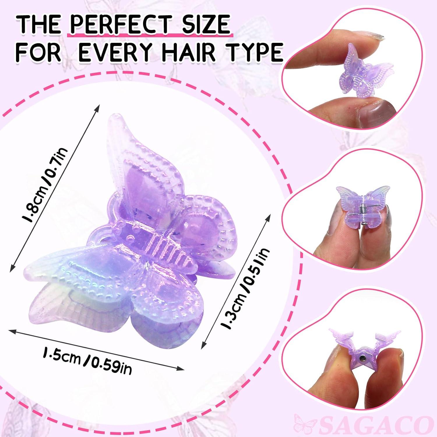 Mini Pinzas de Mariposa SAGACO - 50 Piezas Color Neón