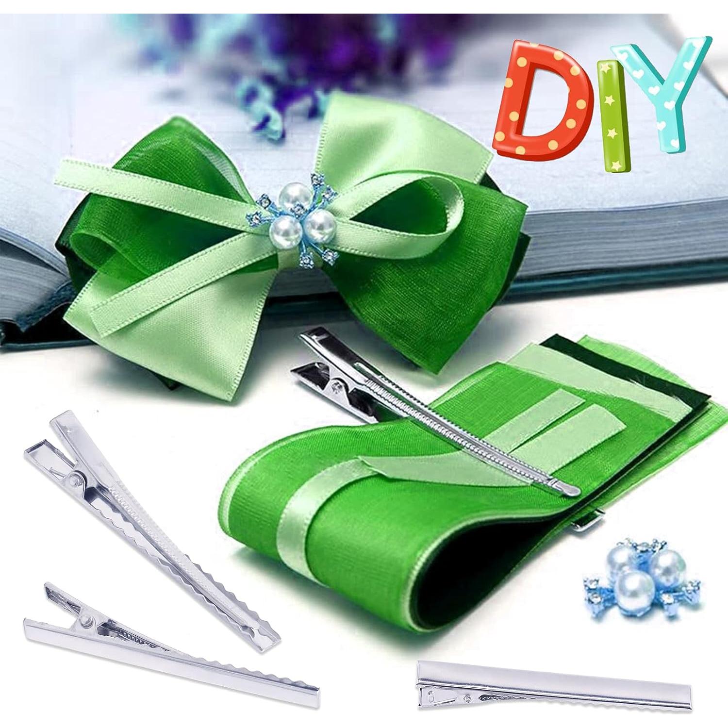 200 Clips de Pelo Cocodrilo Mardatt 3.2 cm Plateados para DIY