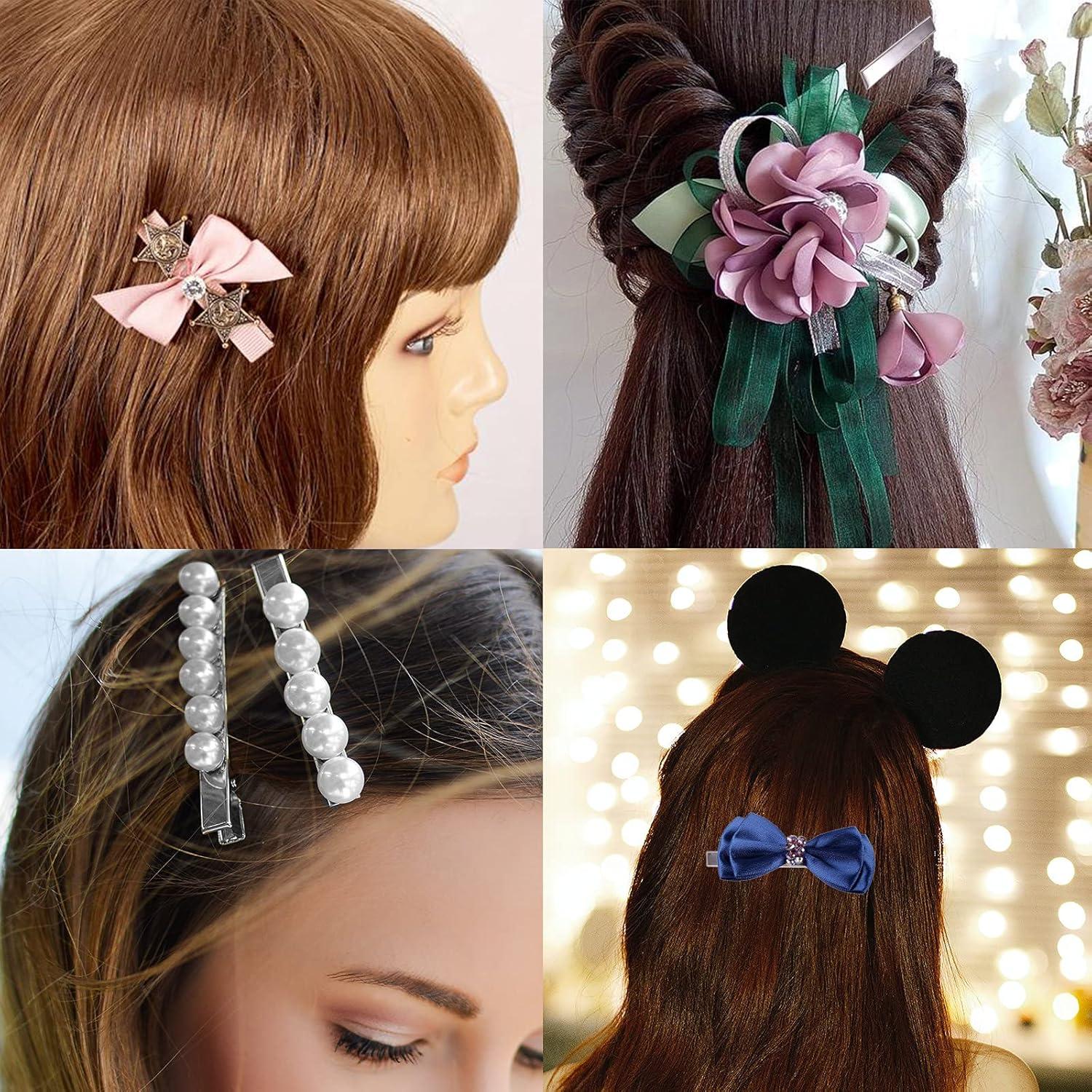 200 Clips de Pelo Cocodrilo Mardatt 3.2 cm Plateados para DIY