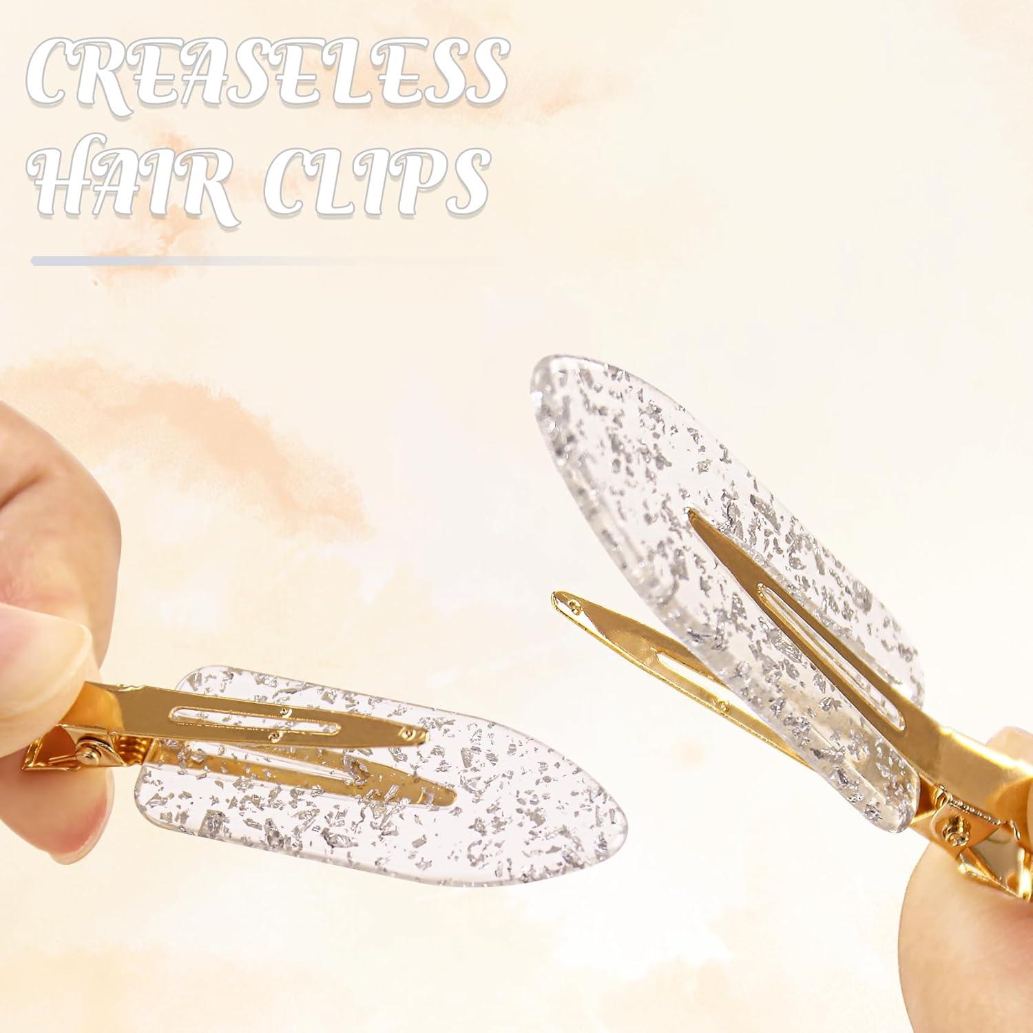 Clip de Pelo Brillante Sin Doblado FEINIGESI - 12 Piezas