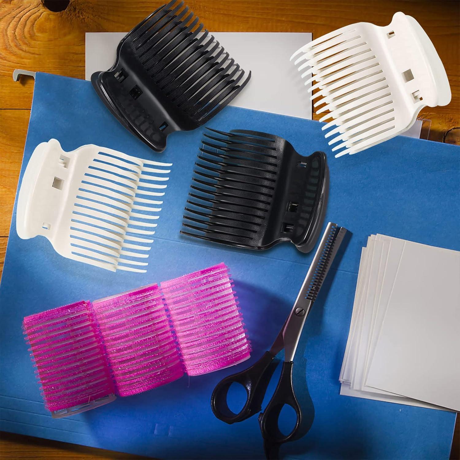 12 Clips de Rodillo Caliente Syhood para Cabello - Blanco y Negro