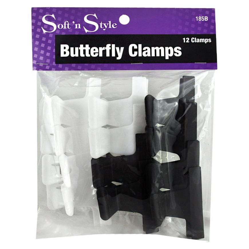 Pinzas Mariposa Burmax 12 Unidades 5.08 cm Negro y Blanco