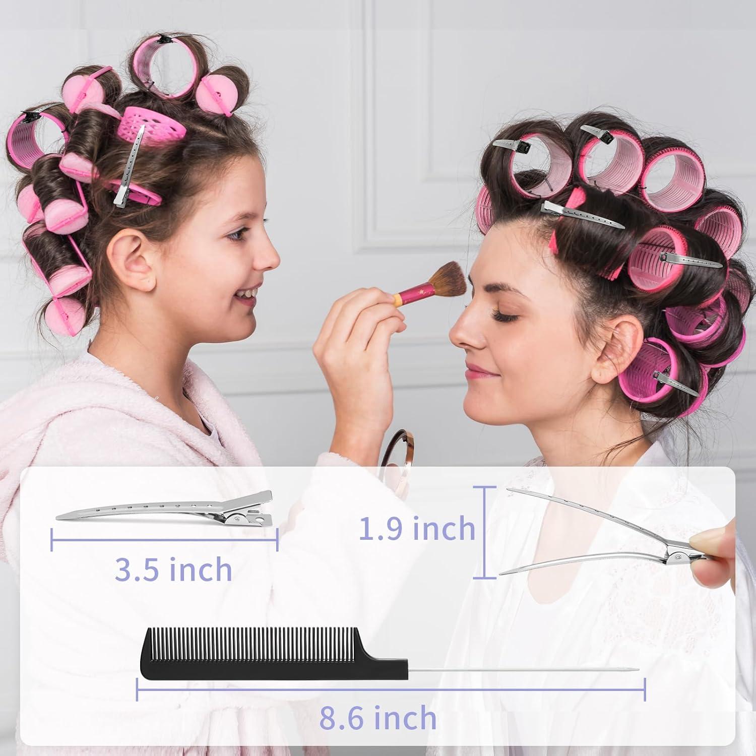 Juego de Clips de Pico de Pato Metal 24 Piezas + 3 Peines