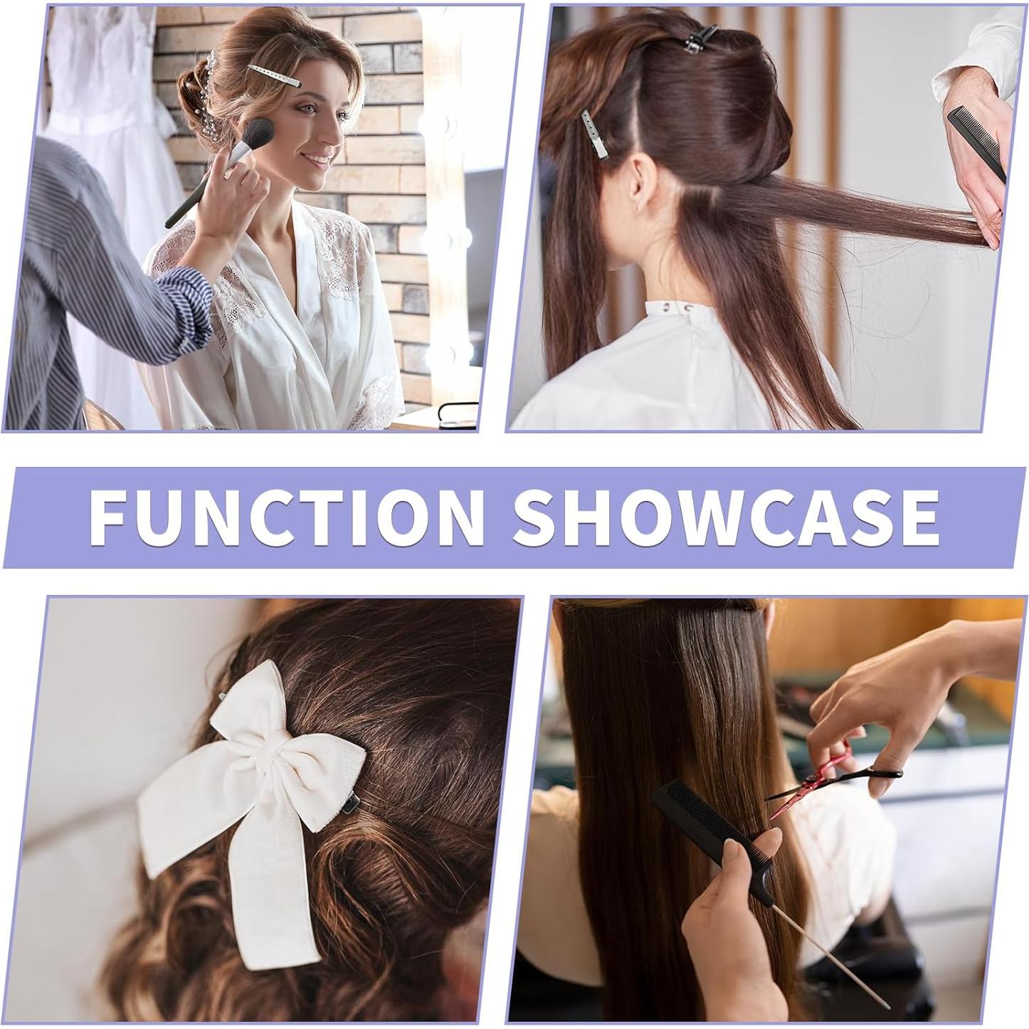 Juego de Clips de Pico de Pato Metal 24 Piezas + 3 Peines