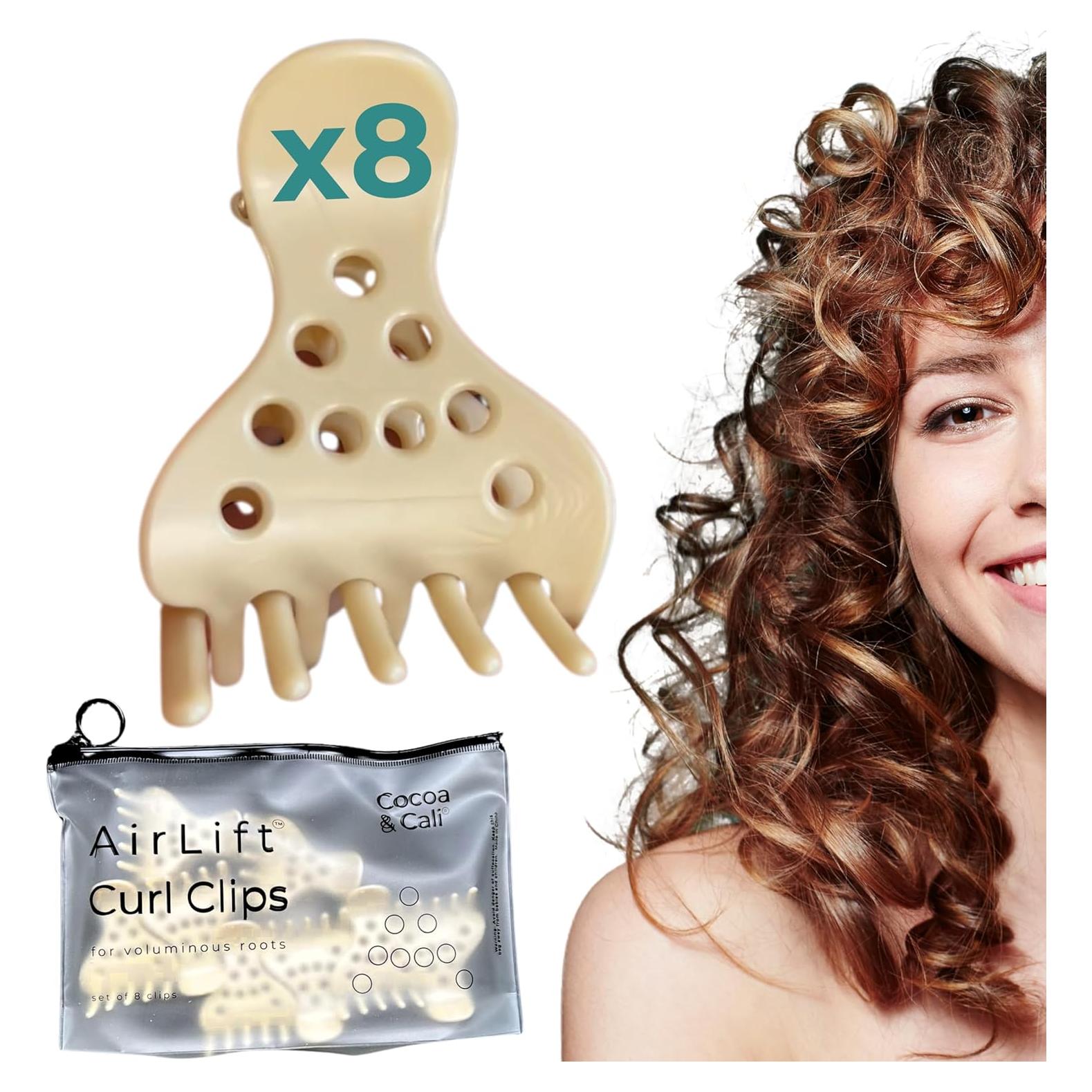 Clips de Elevación de Raíz Cocoa & Cali - Set de 8 Pinzas Voluminizadoras para Cabello Rizado