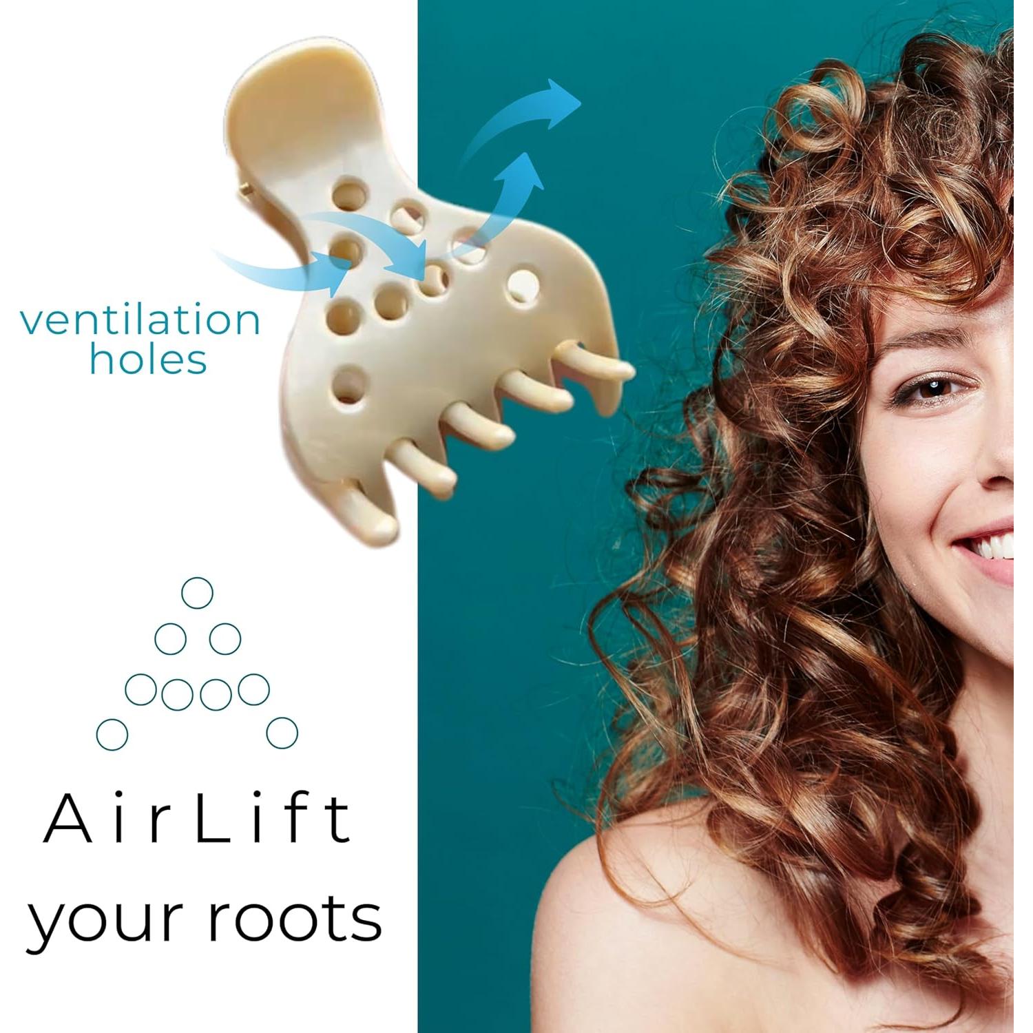 Clips de Elevación de Raíz Cocoa & Cali - Set de 8 Pinzas Voluminizadoras para Cabello Rizado