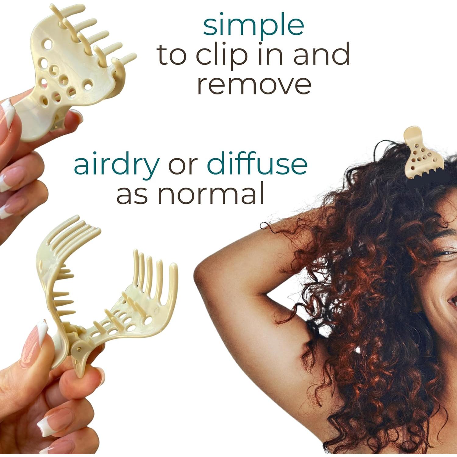 Clips de Elevación de Raíz Cocoa & Cali - Set de 8 Pinzas Voluminizadoras para Cabello Rizado