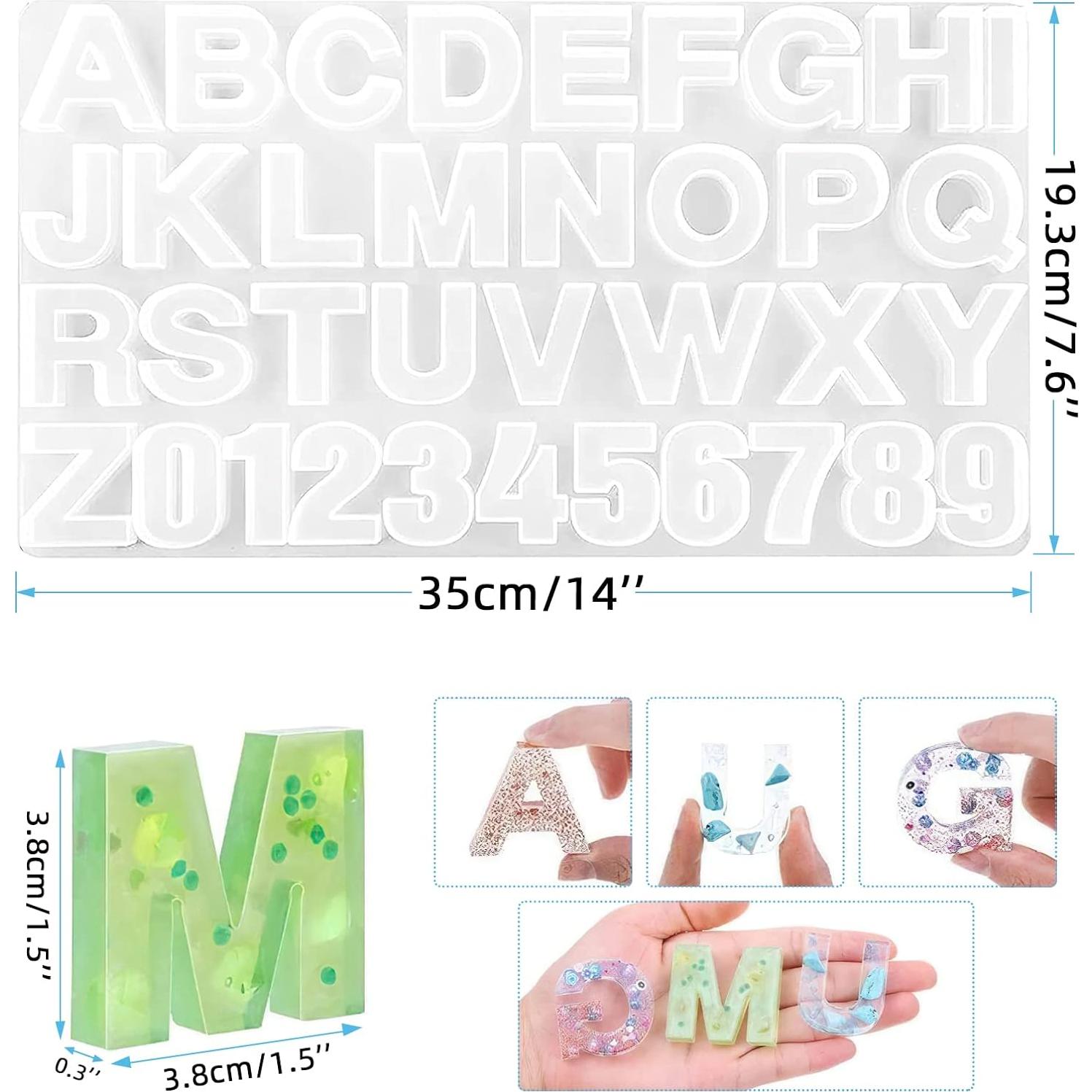 Molde de Silicona para Joyería YITIAOXIAOYU Alfabeto 26 Letras