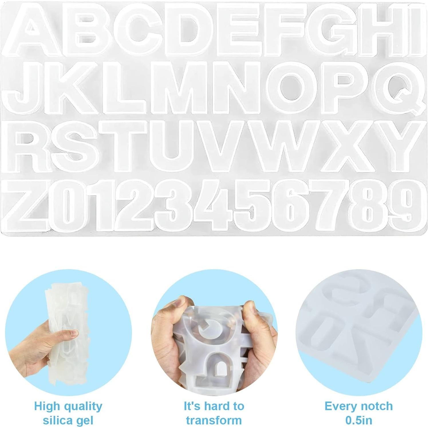 Molde de Silicona para Joyería YITIAOXIAOYU Alfabeto 26 Letras