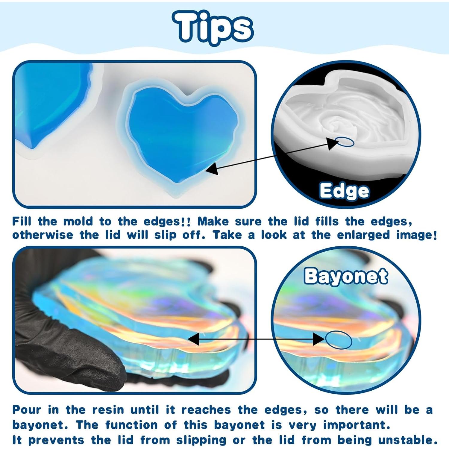 Molde de Silicona ZQYSING Tarro Corazón con Tapa Rosa