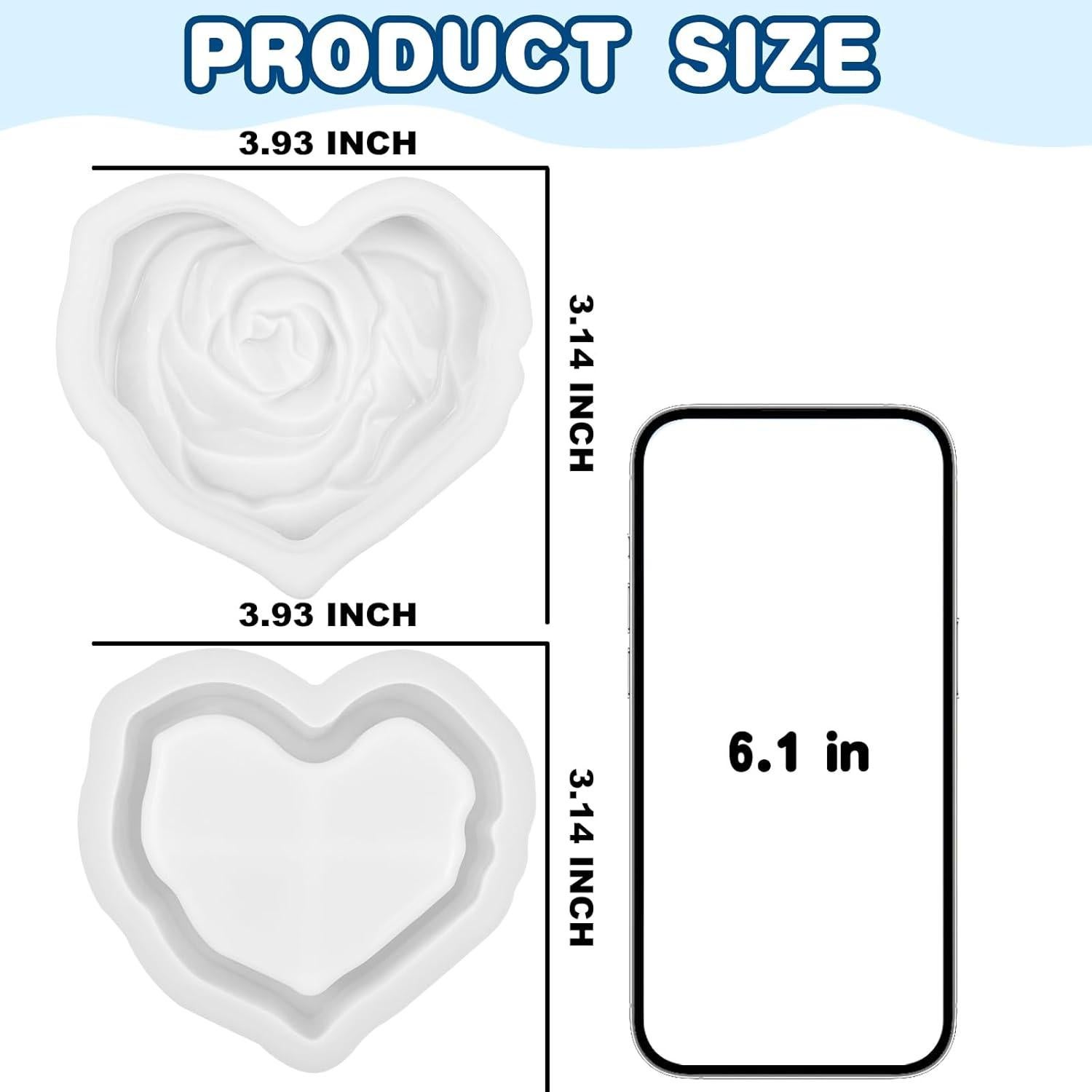 Molde de Silicona ZQYSING Tarro Corazón con Tapa Rosa