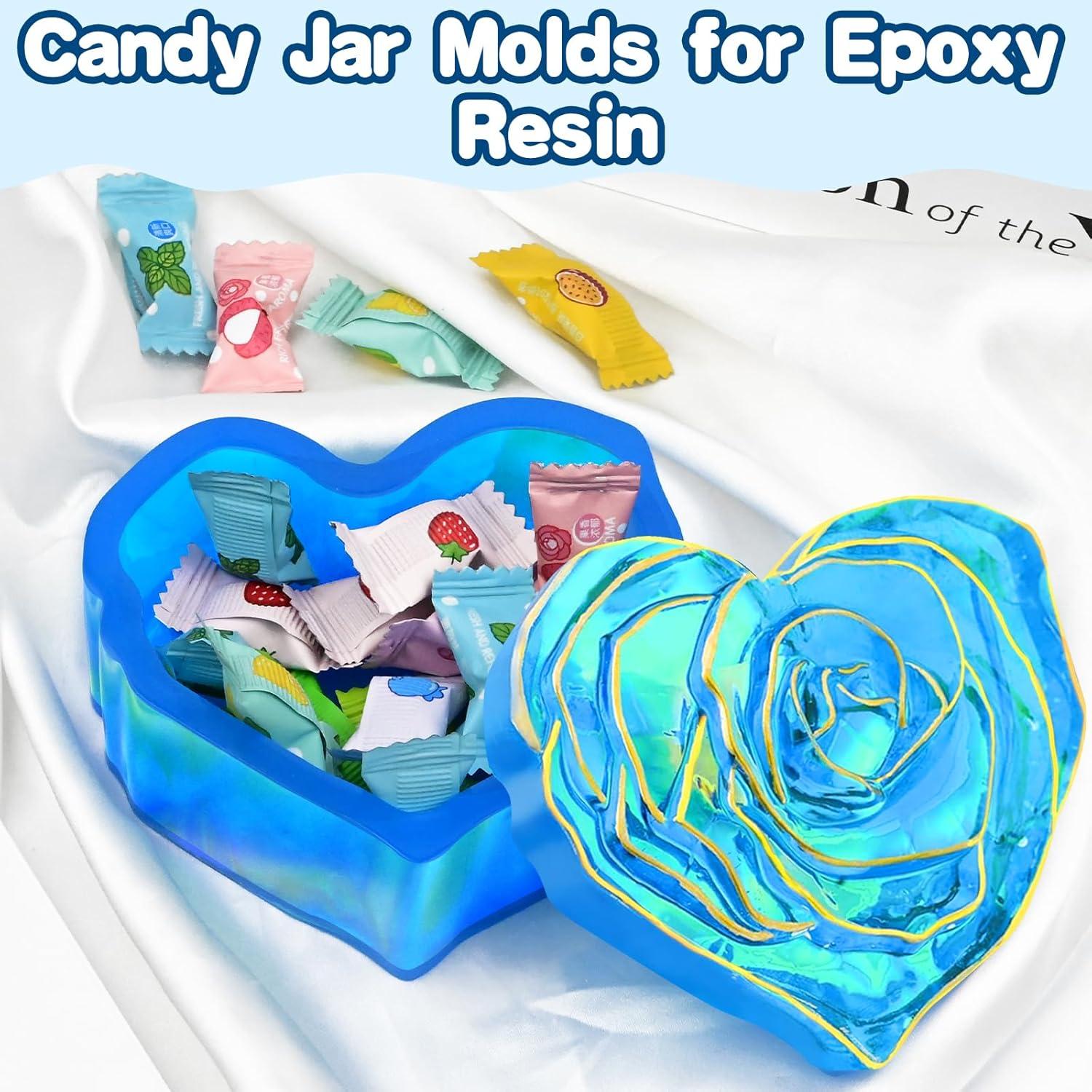 Molde de Silicona ZQYSING Tarro Corazón con Tapa Rosa