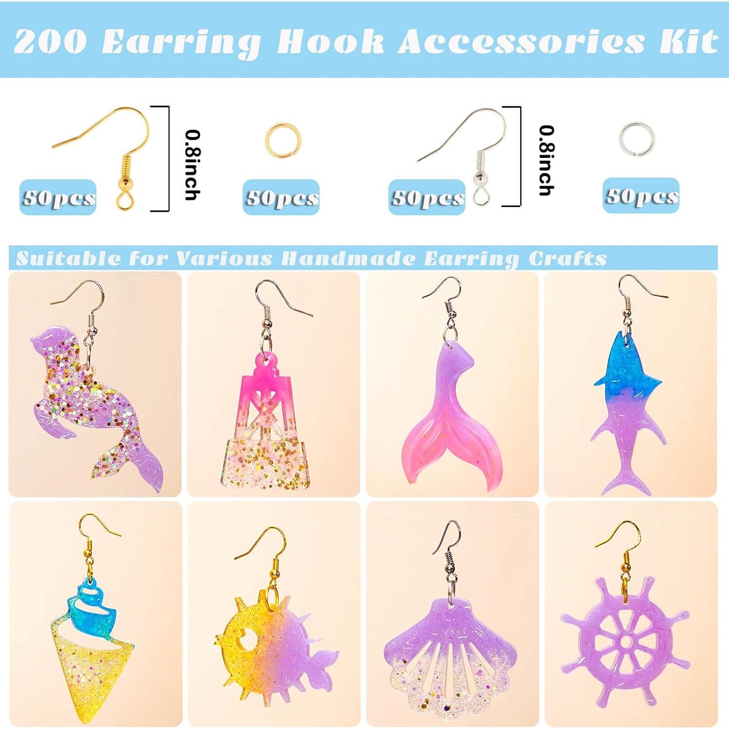 Kit de Moldes de Joyería de Resina Marina JHYlilia 204 Piezas