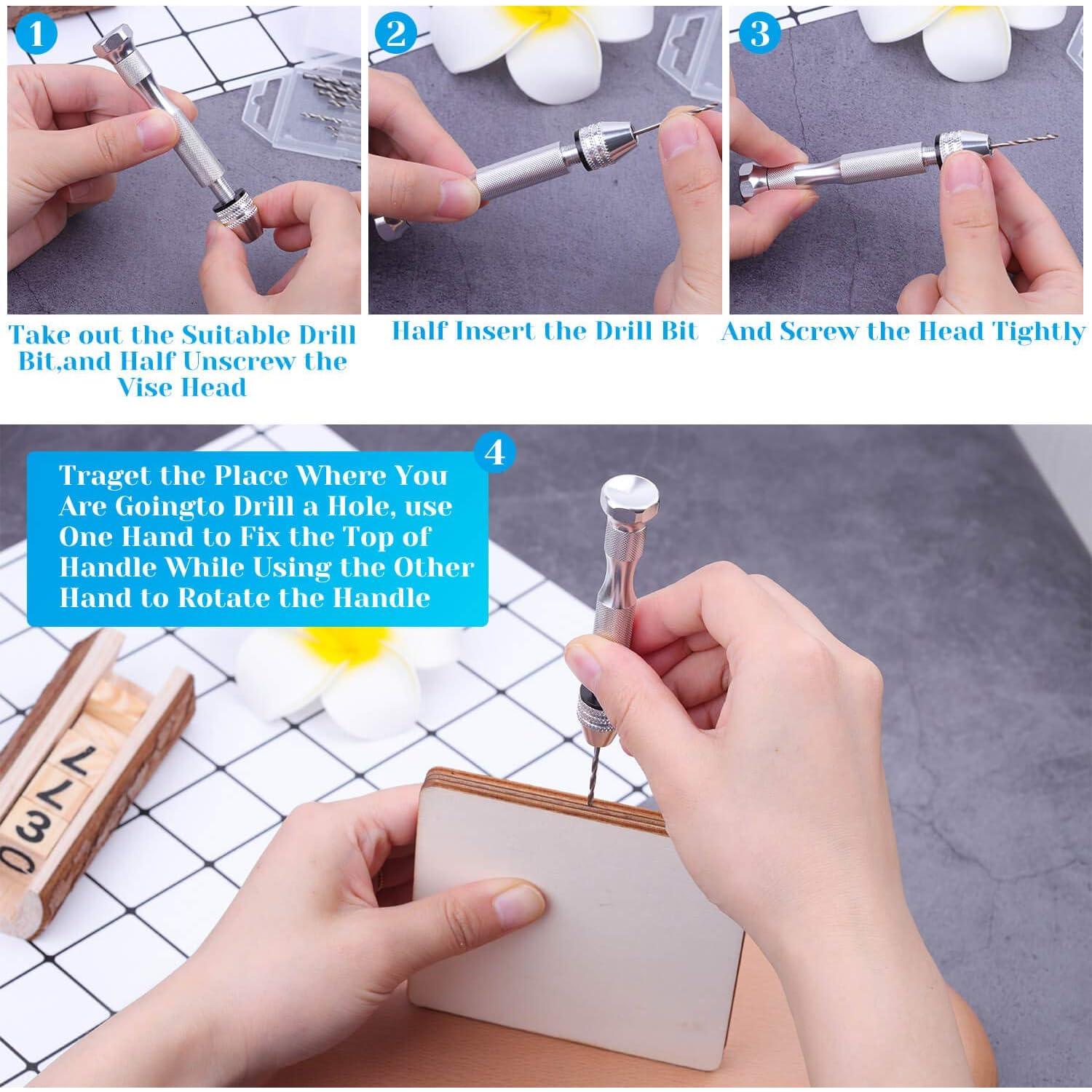 Taladro Manual Shynek con Pin Vise y 10 Brocas para Joyería