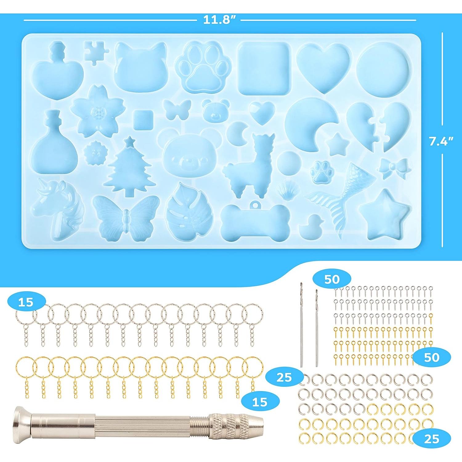 Kit de Moldes de Silicona Mocoosy 182Pcs para Resina DIY