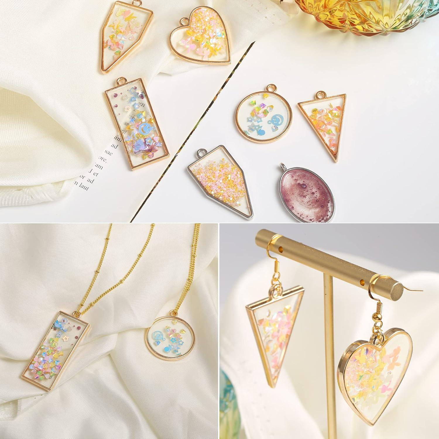 Biselados Abiertos para Resina 80 Pcs - 10 Estilos y 2 Colores