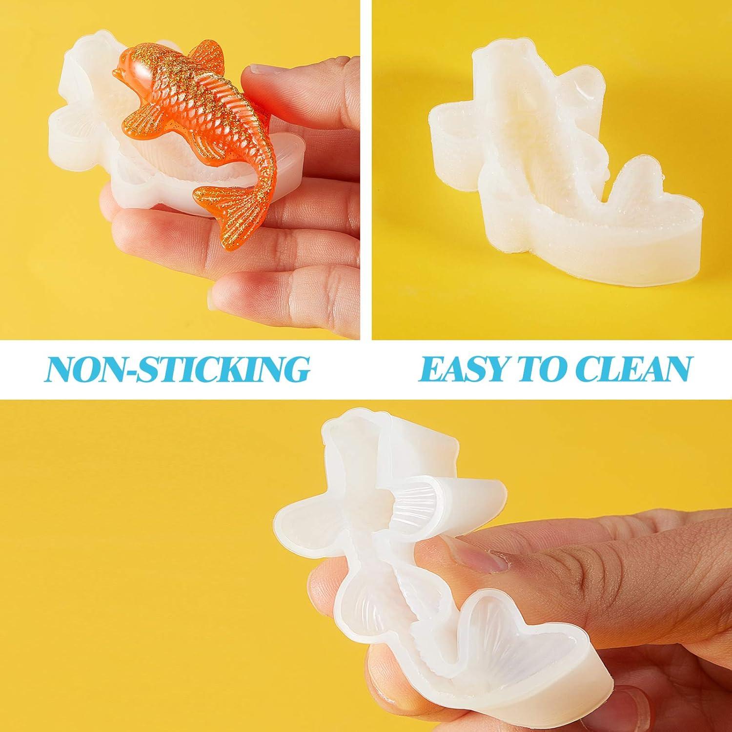 Molde de Silicona Pez Koi Patelai 3 Piezas con Lentejuelas