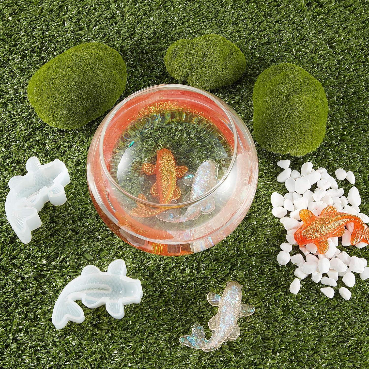 Molde de Silicona Pez Koi Patelai 3 Piezas con Lentejuelas