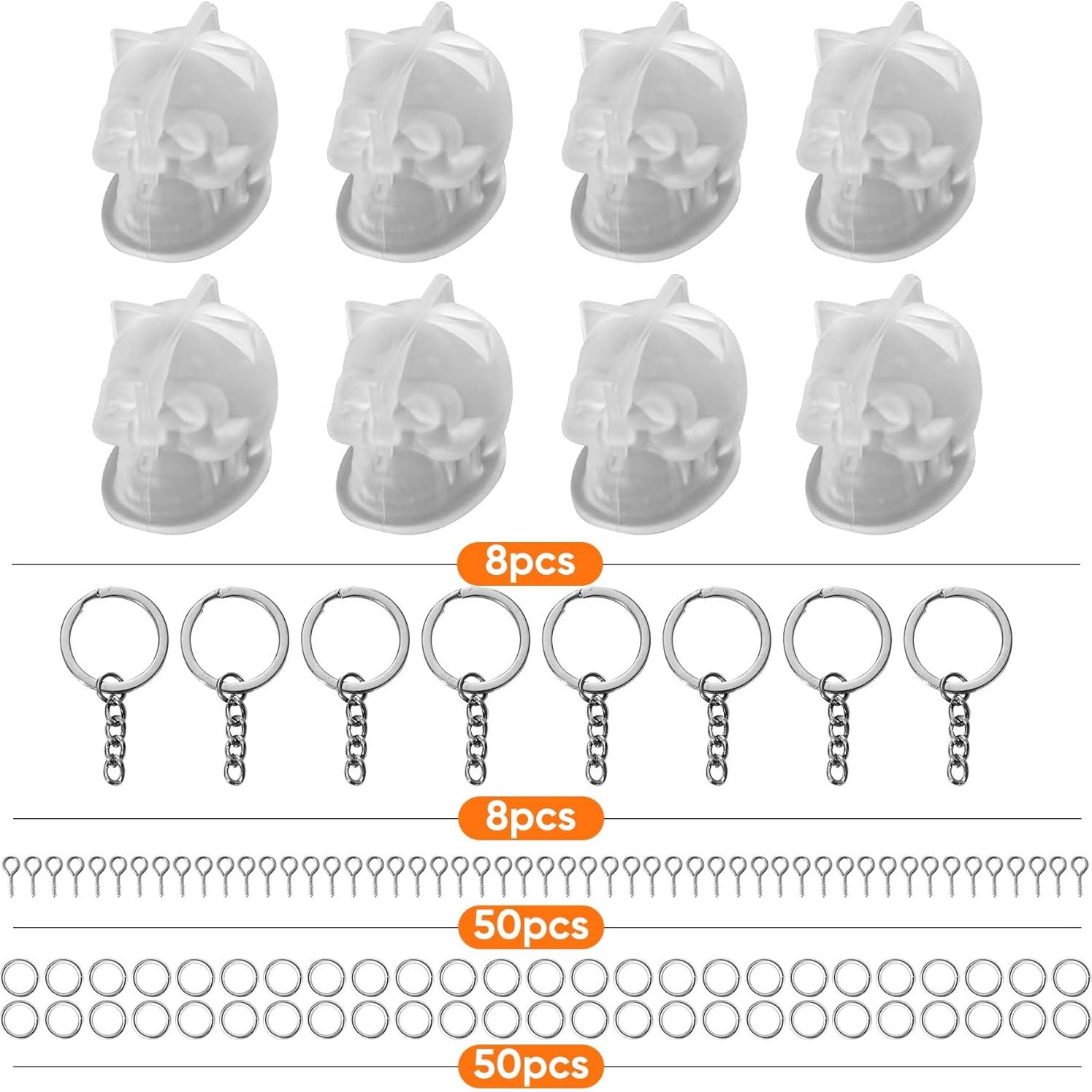 Moldes de Silicona para Resina Calavera 3D Beesini - 8 PCS