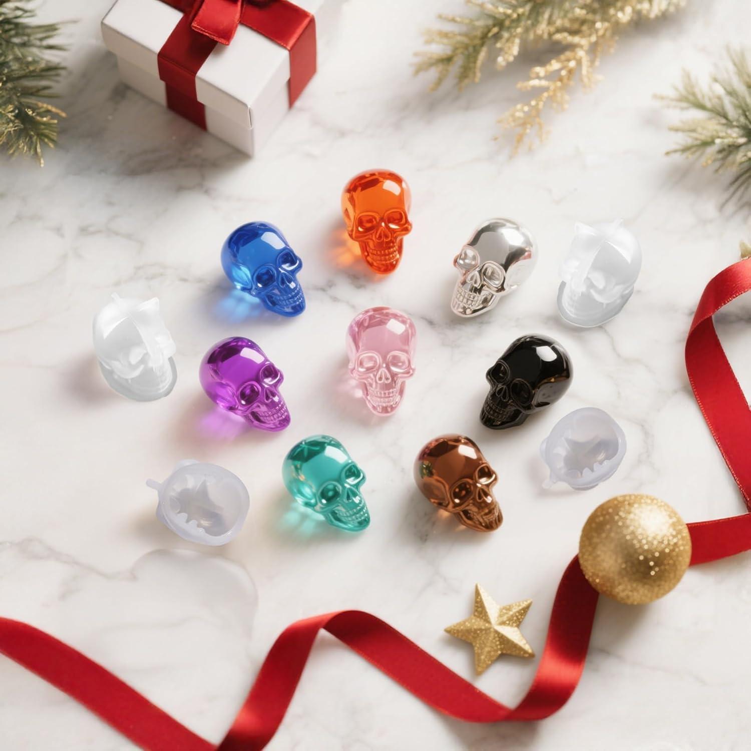 Moldes de Silicona para Resina Calavera 3D Beesini - 8 PCS