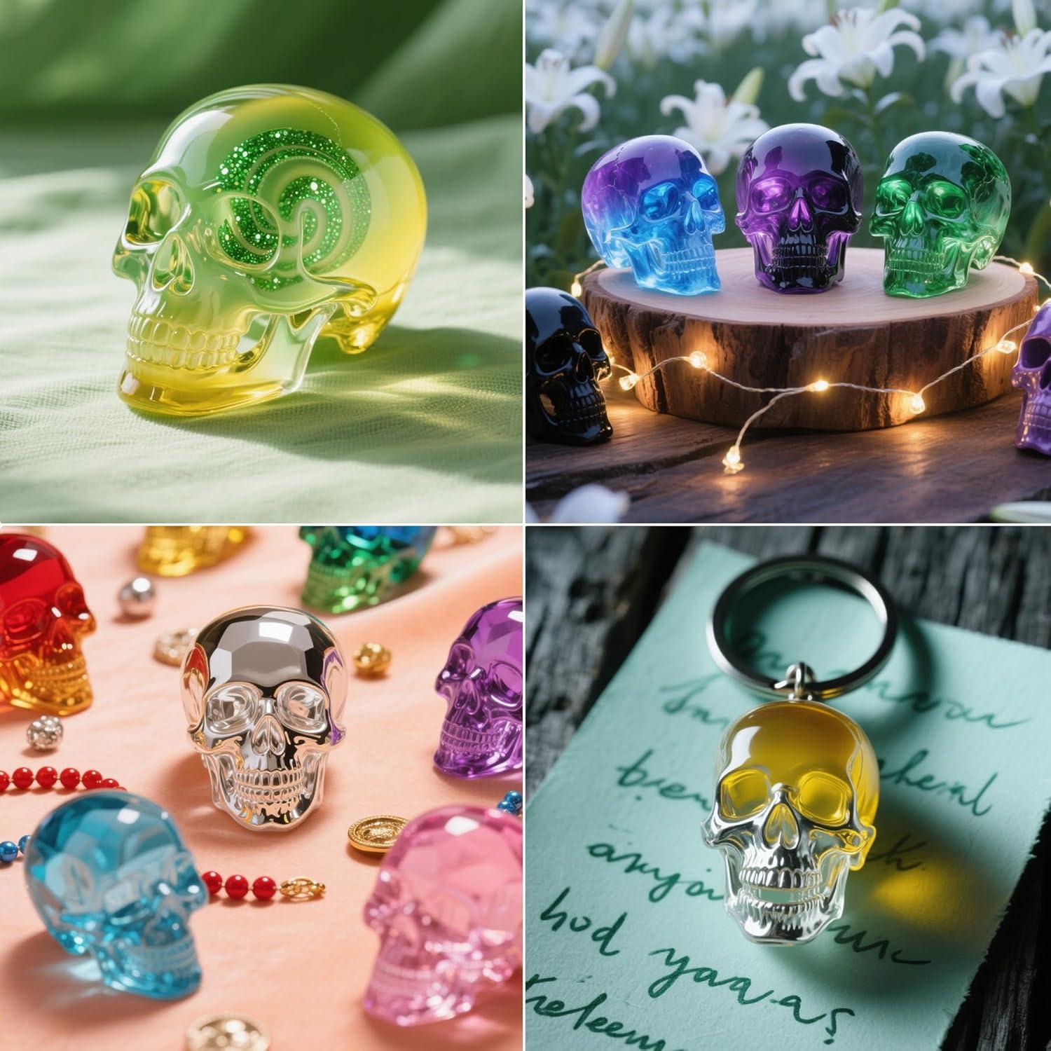 Moldes de Silicona para Resina Calavera 3D Beesini - 8 PCS