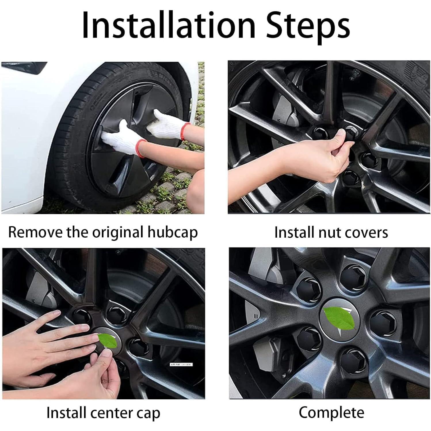 Kit de Tapas de Rueda ThinSGO para Tesla Model 3 Y S X - 4 Tapas + 20 Cubiertas