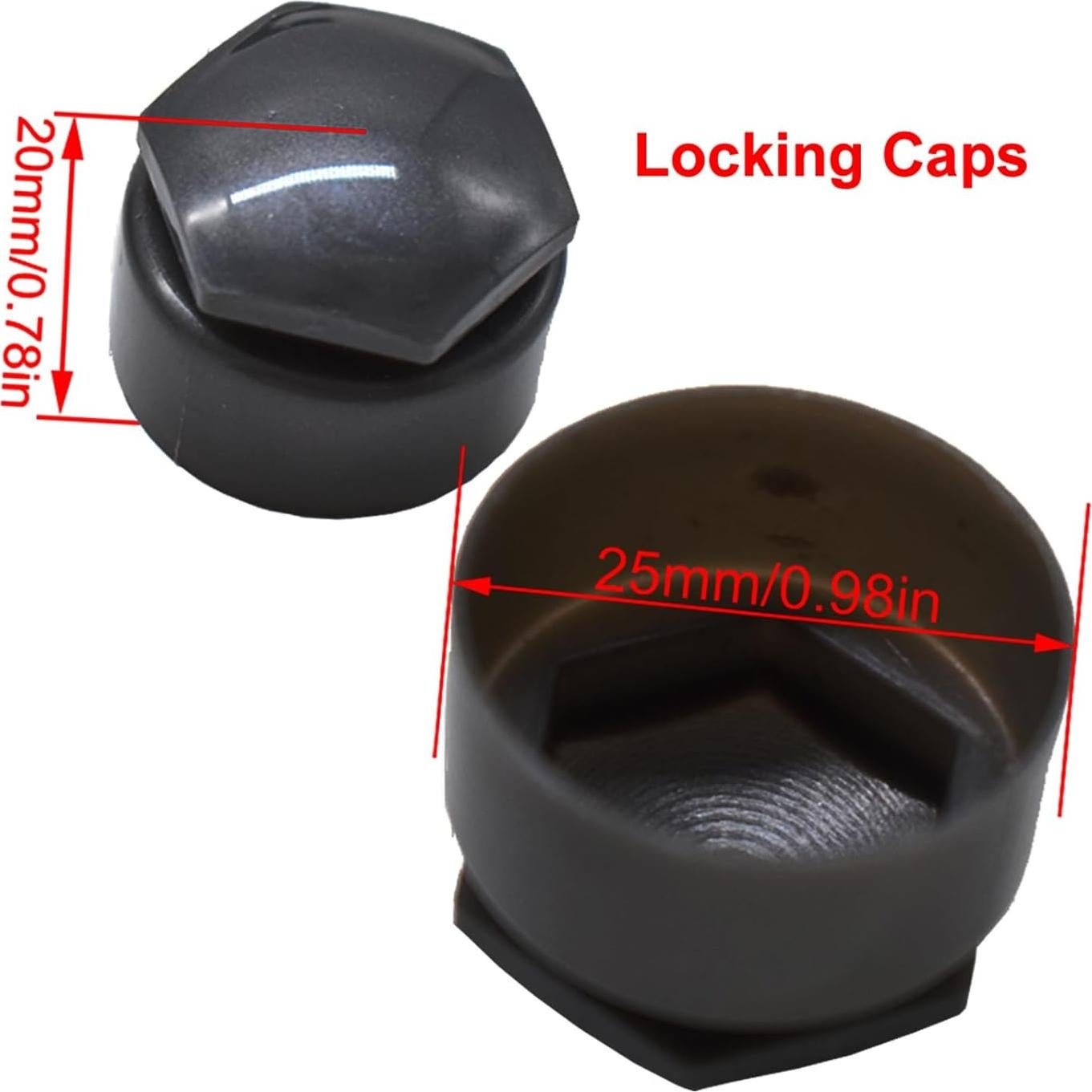 Tapa Central de Rueda XUKEY para Audi 20pcs 25mm Negro