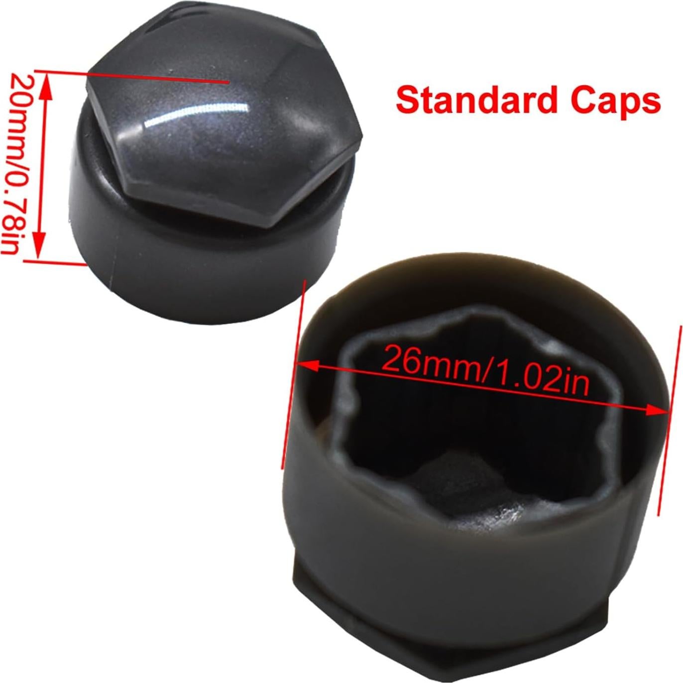 Tapa Central de Rueda XUKEY para Audi 20pcs 25mm Negro