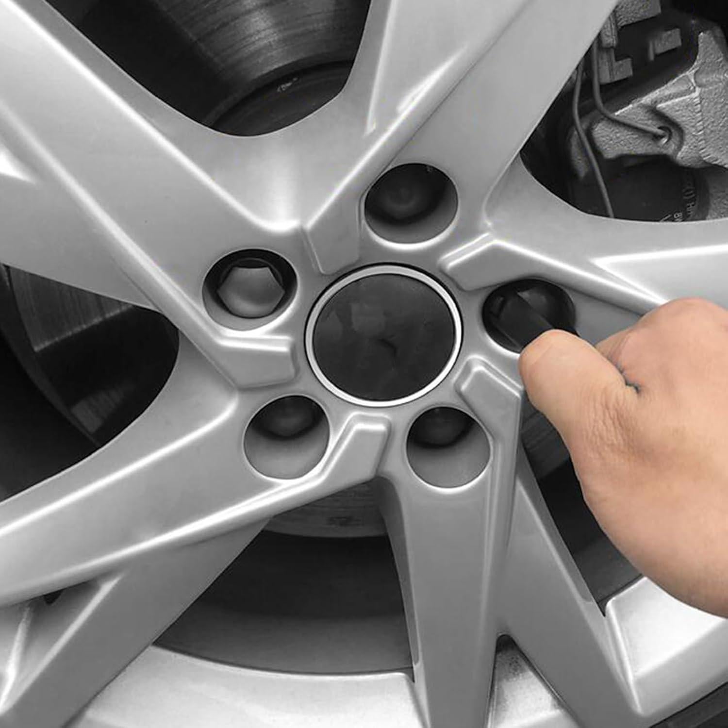 Tapa Central de Rueda XUKEY para Audi 20pcs 25mm Negro