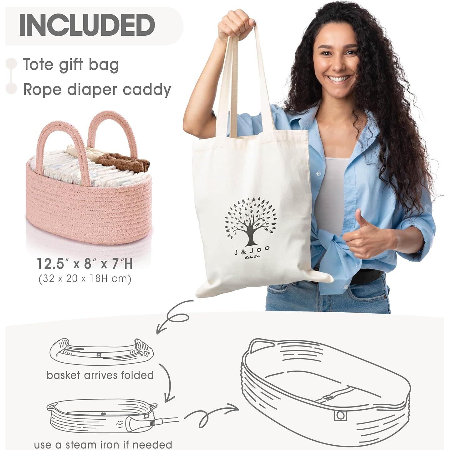 Cesta de Cambio para Bebés J&JOO Rosa Caddy Pañales Doble Cubierta