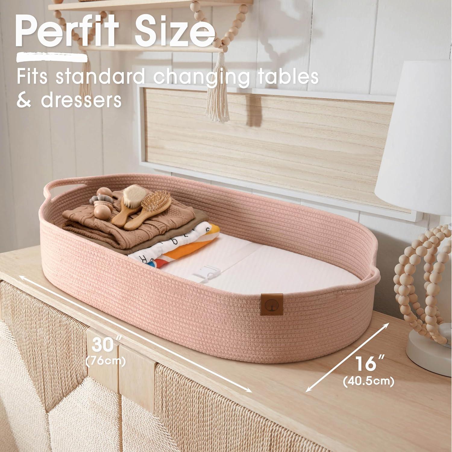 Cesta de Cambio para Bebés J&JOO Rosa Caddy Pañales Doble Cubierta