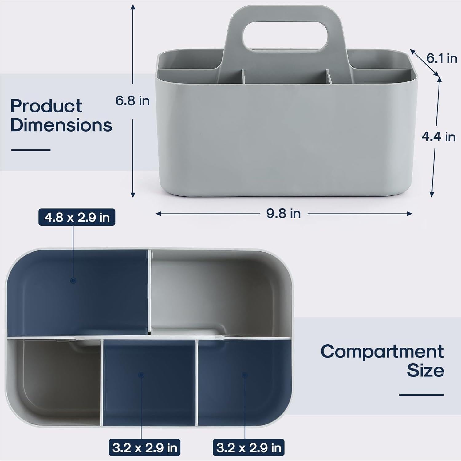 Organizador Caddy Multiusos AOZITA Gris 24.8x15.5x17 cm