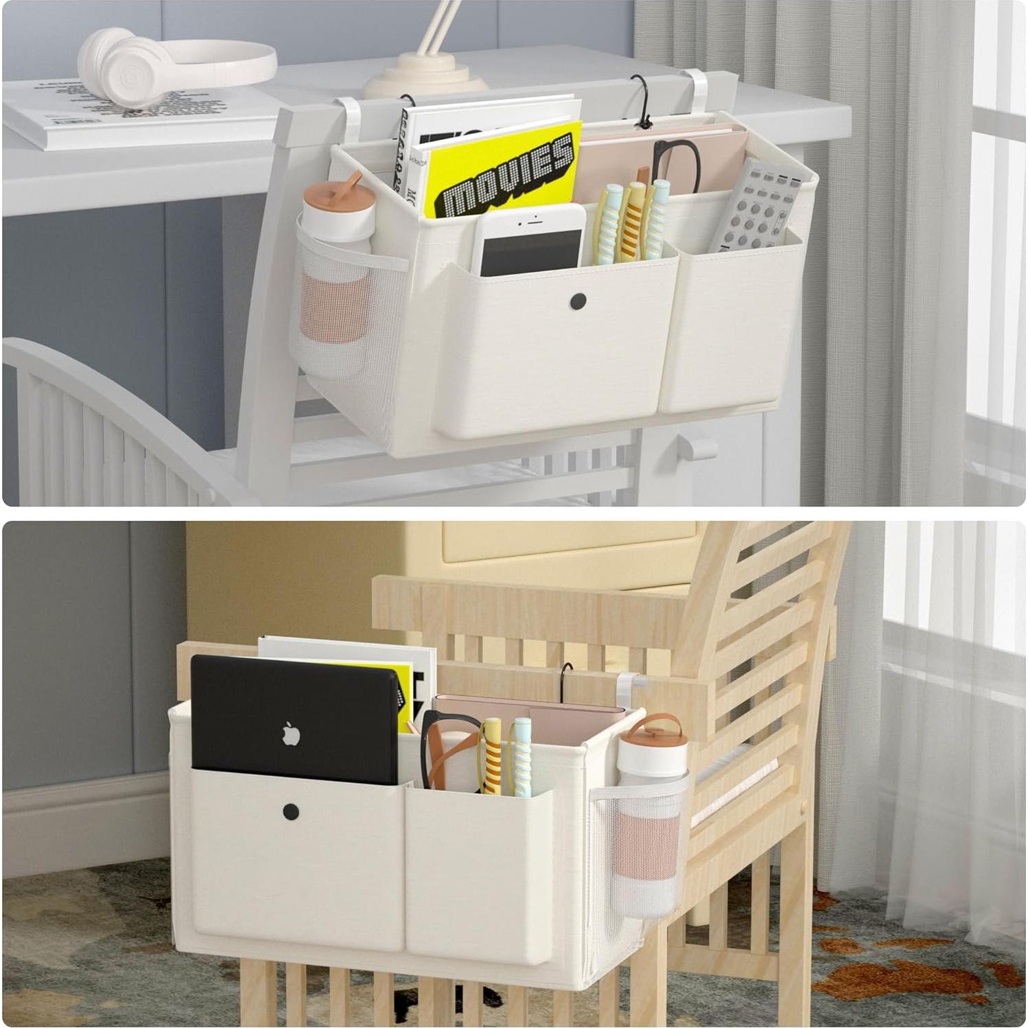 Organizador Lateral para Cama Edudif Blanco - Caddy Colgante 37.5x20cm