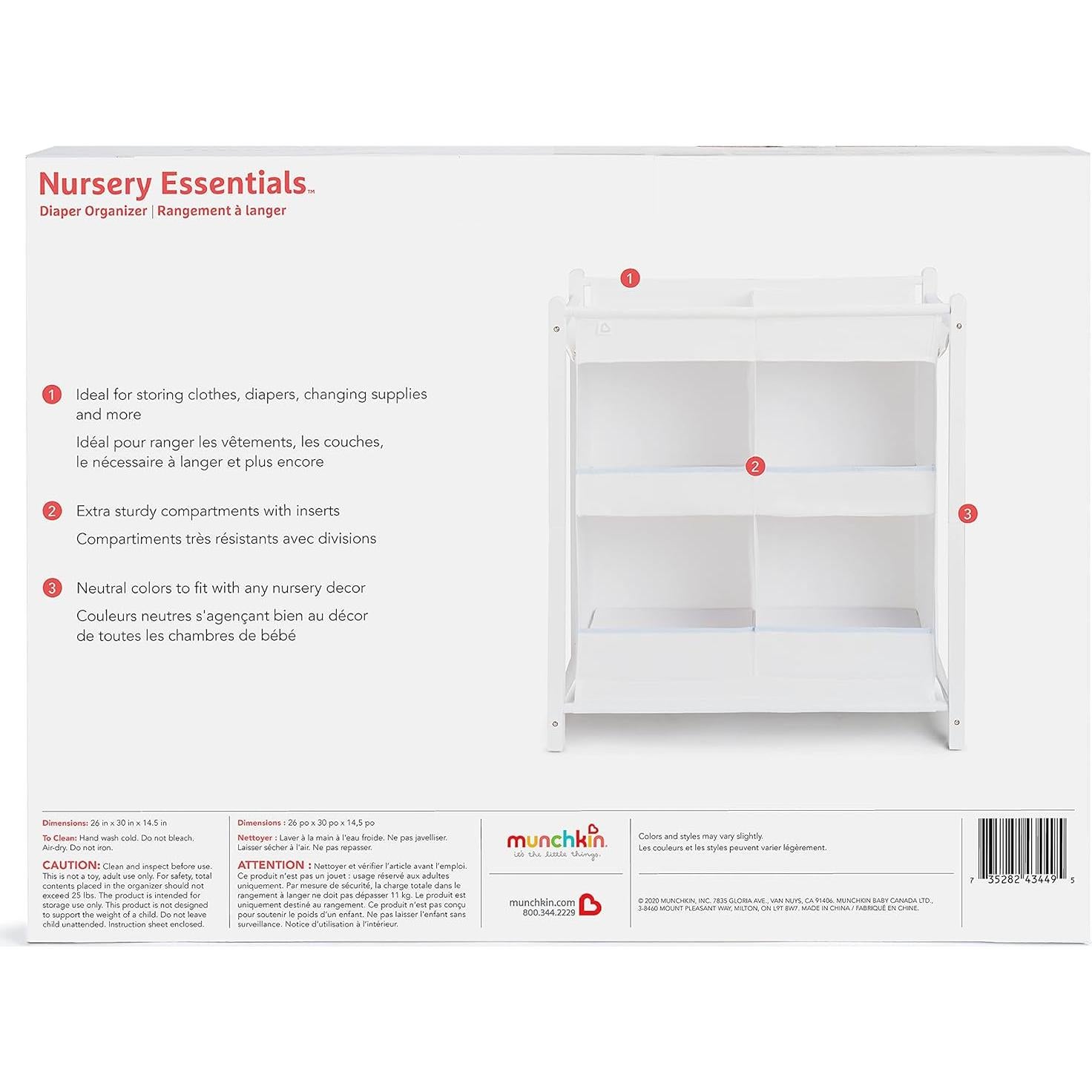 Organizador de Pañales Munchkin Caddy Blanco 67x76x37 cm