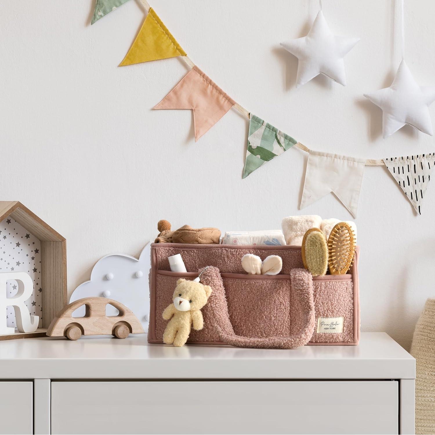 Organizador de Pañales PeraBella Rosa Polvo 38x25.4x17.8cm