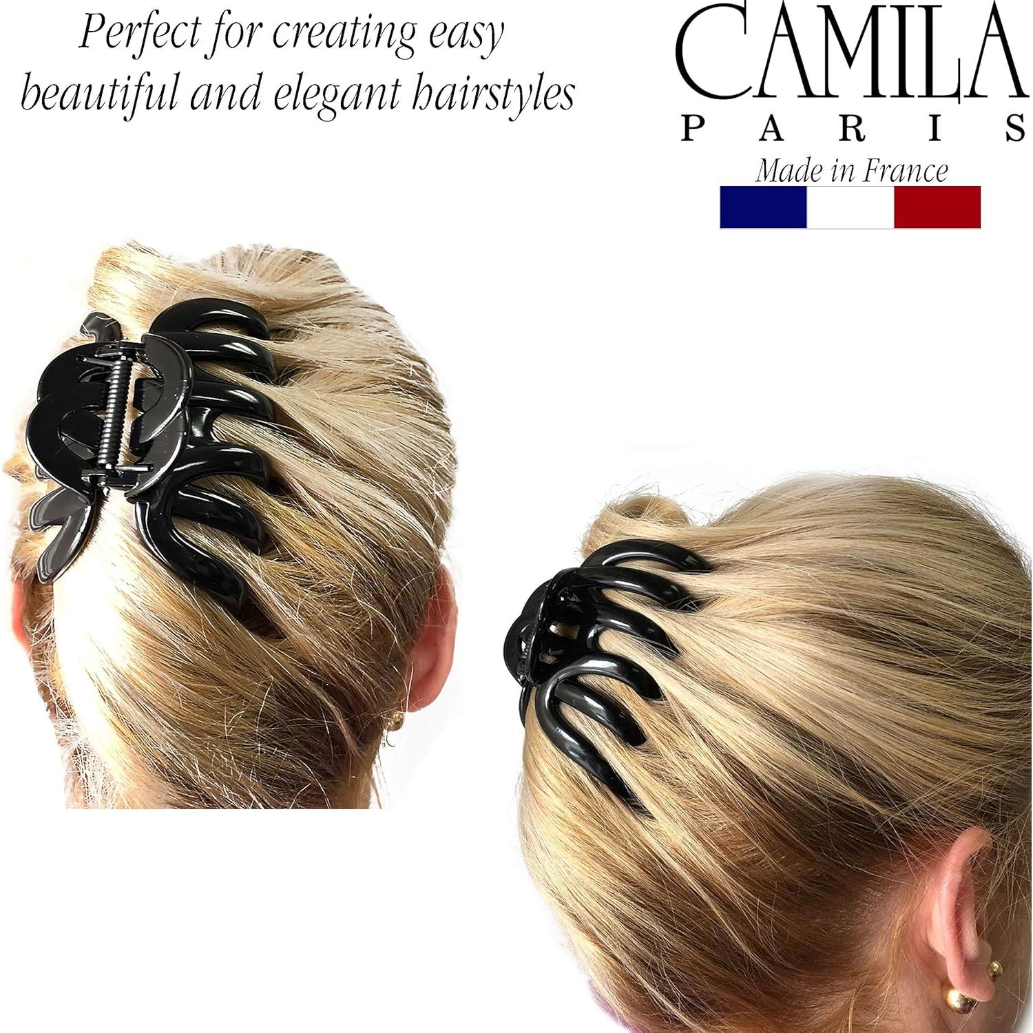 Clip de Cabello Grande Camila Paris AD719 Negro para Cabello Grueso