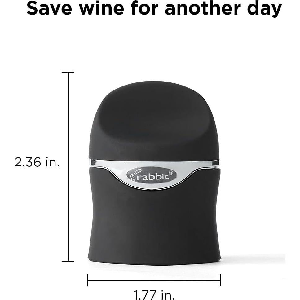 Sello Hermético de Vino y Champagne Rabbit - Negro