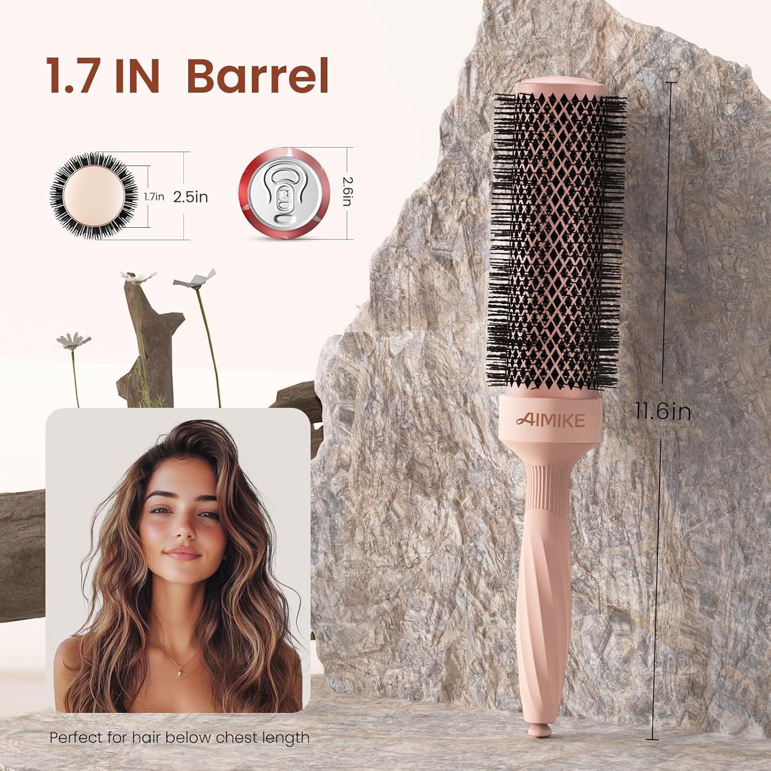 Cepillo Redondo AIMIKE Extra Largo 43mm Rosa Luxe con Clips