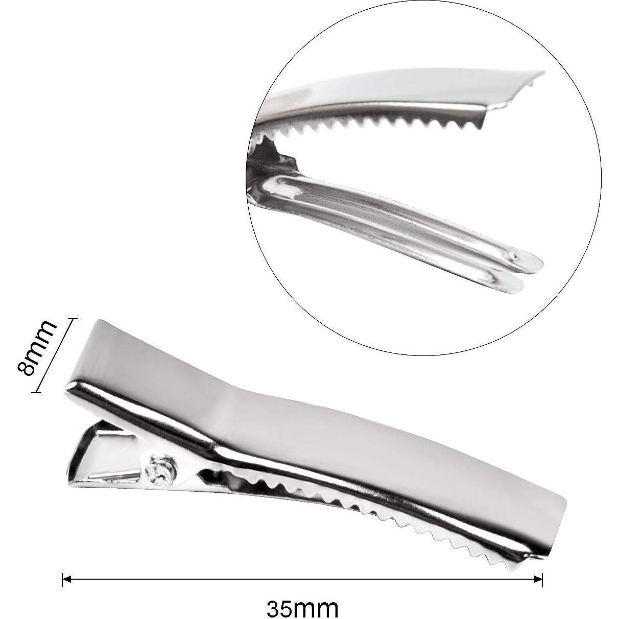 Clips de Pelo Cocodrilo Jdesun 100 Piezas Metal 3.56 cm