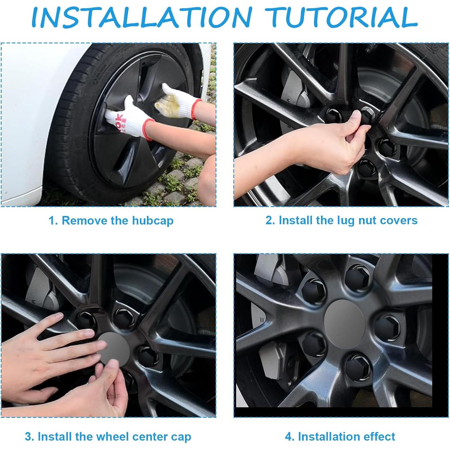 Kit de Tapas Centrales de Rueda para Tesla Model 3/Y - Starfa Lab