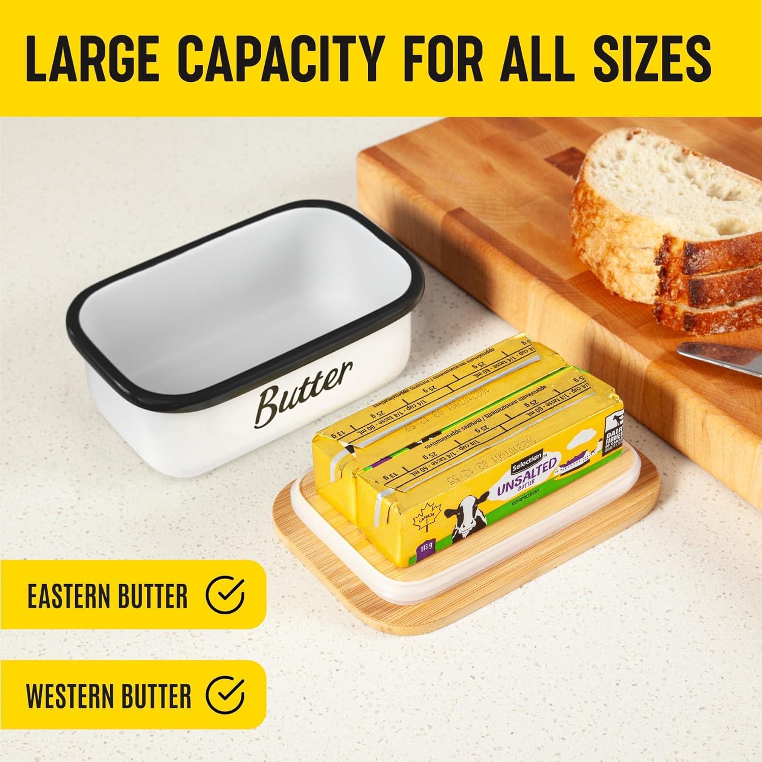 Plato de Mantequilla Blanco Kensington London con Tapa 11.5x8x16.5cm