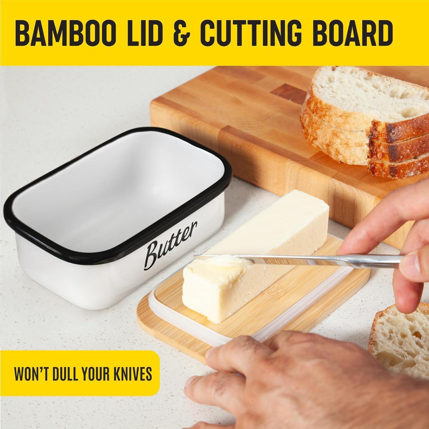 Plato de Mantequilla Blanco Kensington London con Tapa 11.5x8x16.5cm