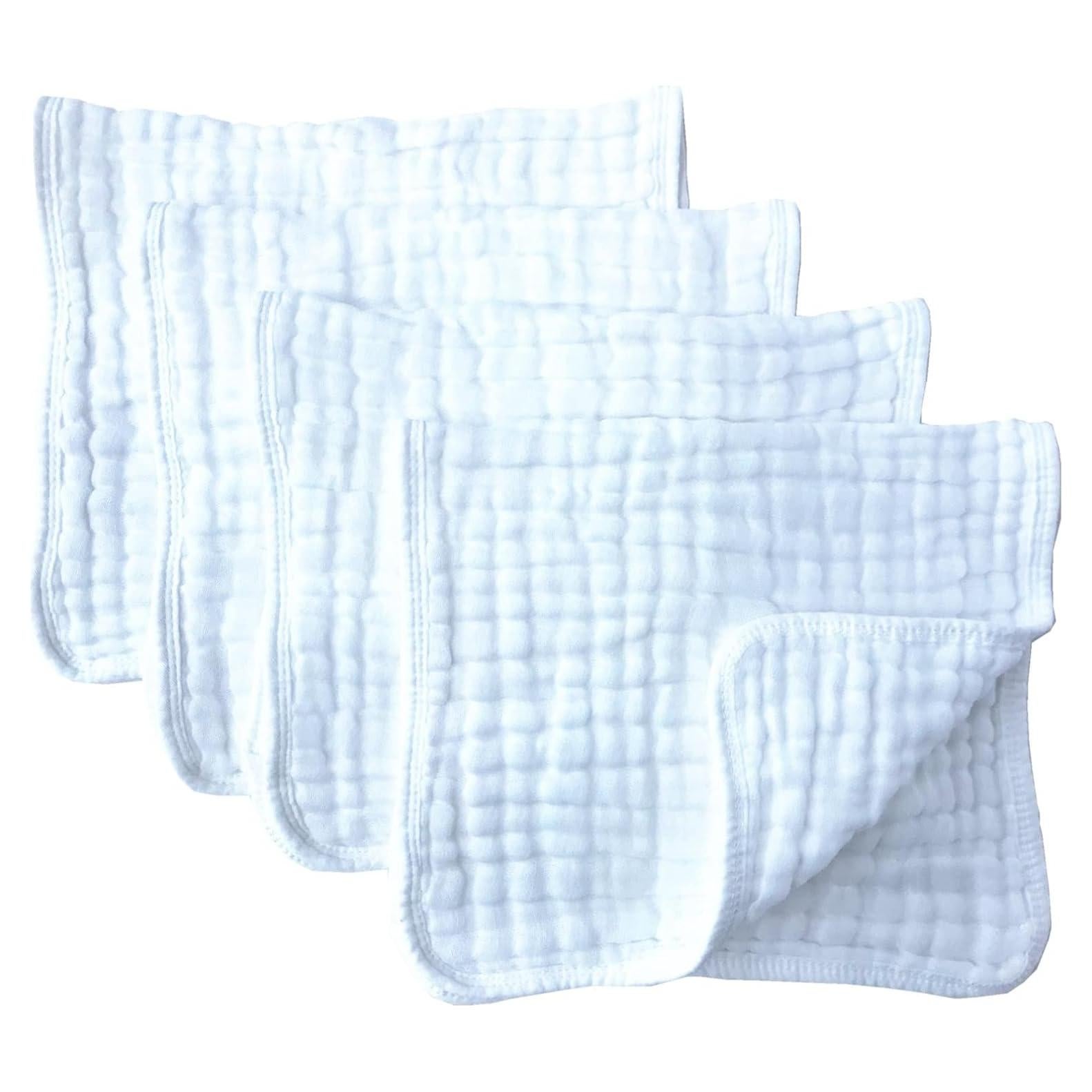 Paños de Eructo Grande 4 Pack Synrroe 100% Algodón Absorbentes