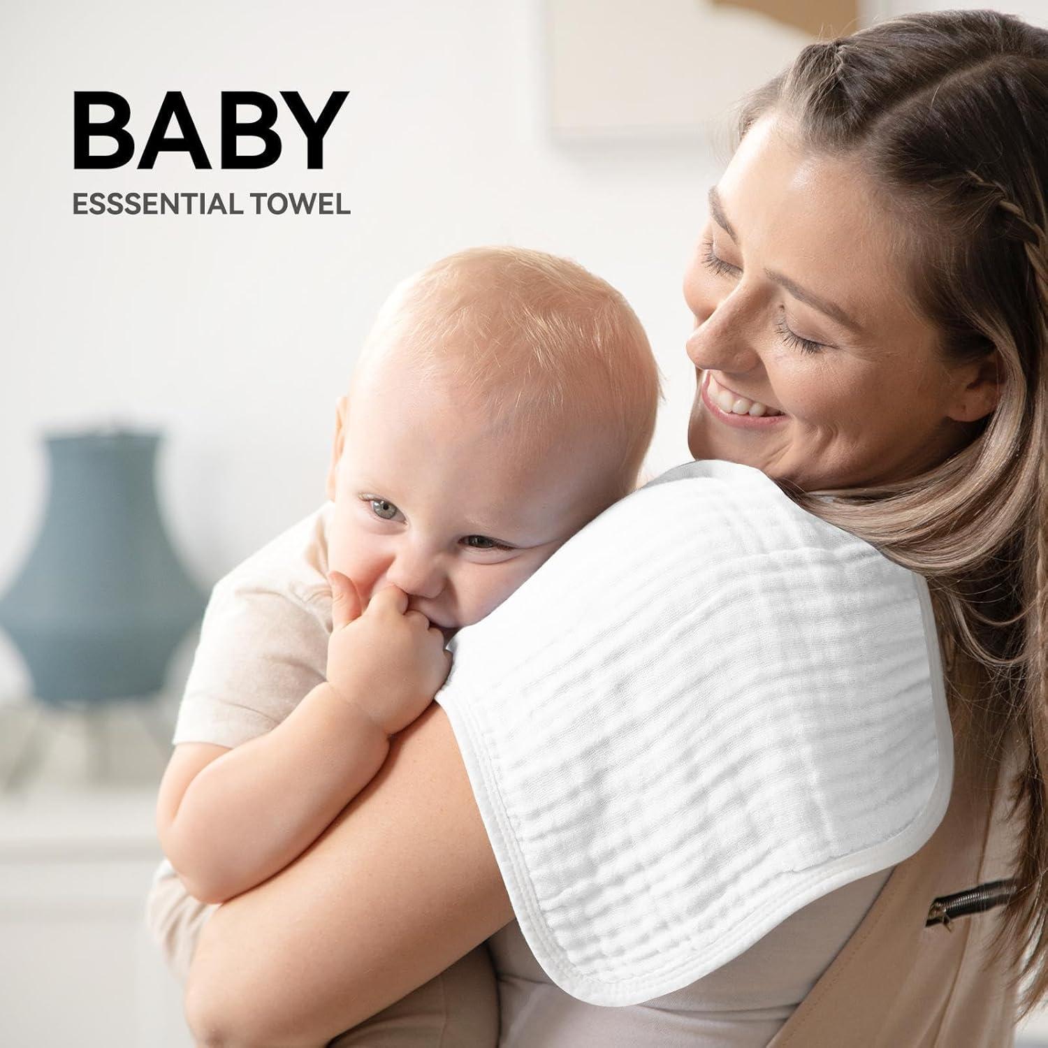 Paños de Eructo Grande 4 Pack Synrroe 100% Algodón Absorbentes