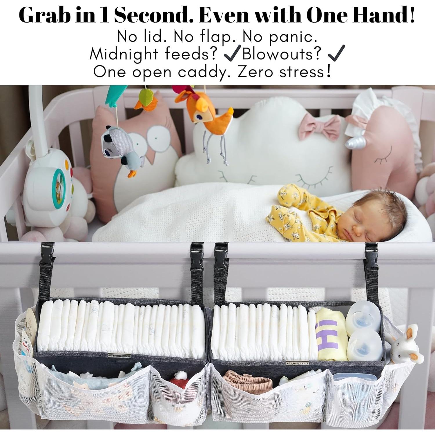 Organizador de Pañales Hogarcosas Cuna Lado de Cama 50 Pañales