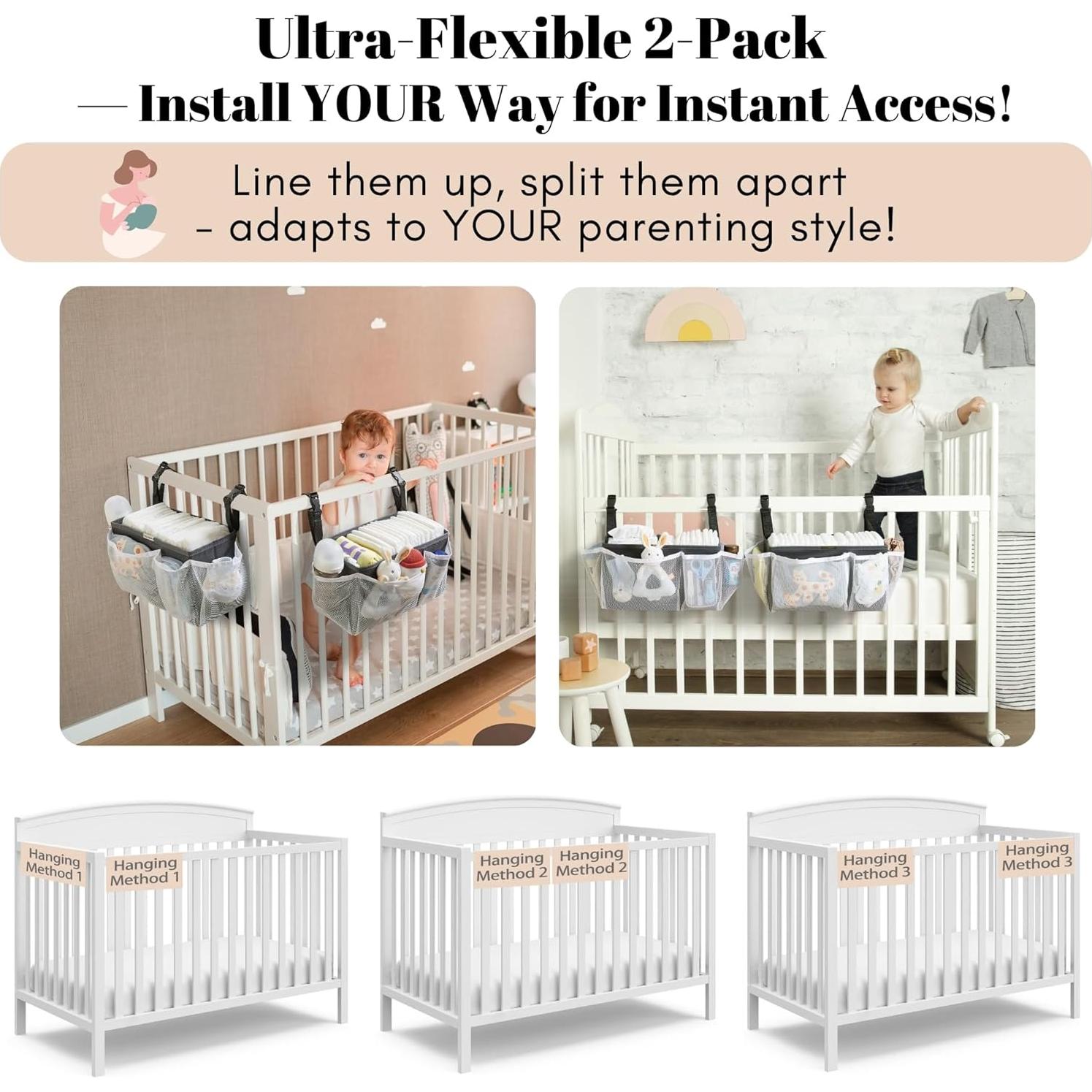 Organizador de Pañales Hogarcosas Cuna Lado de Cama 50 Pañales