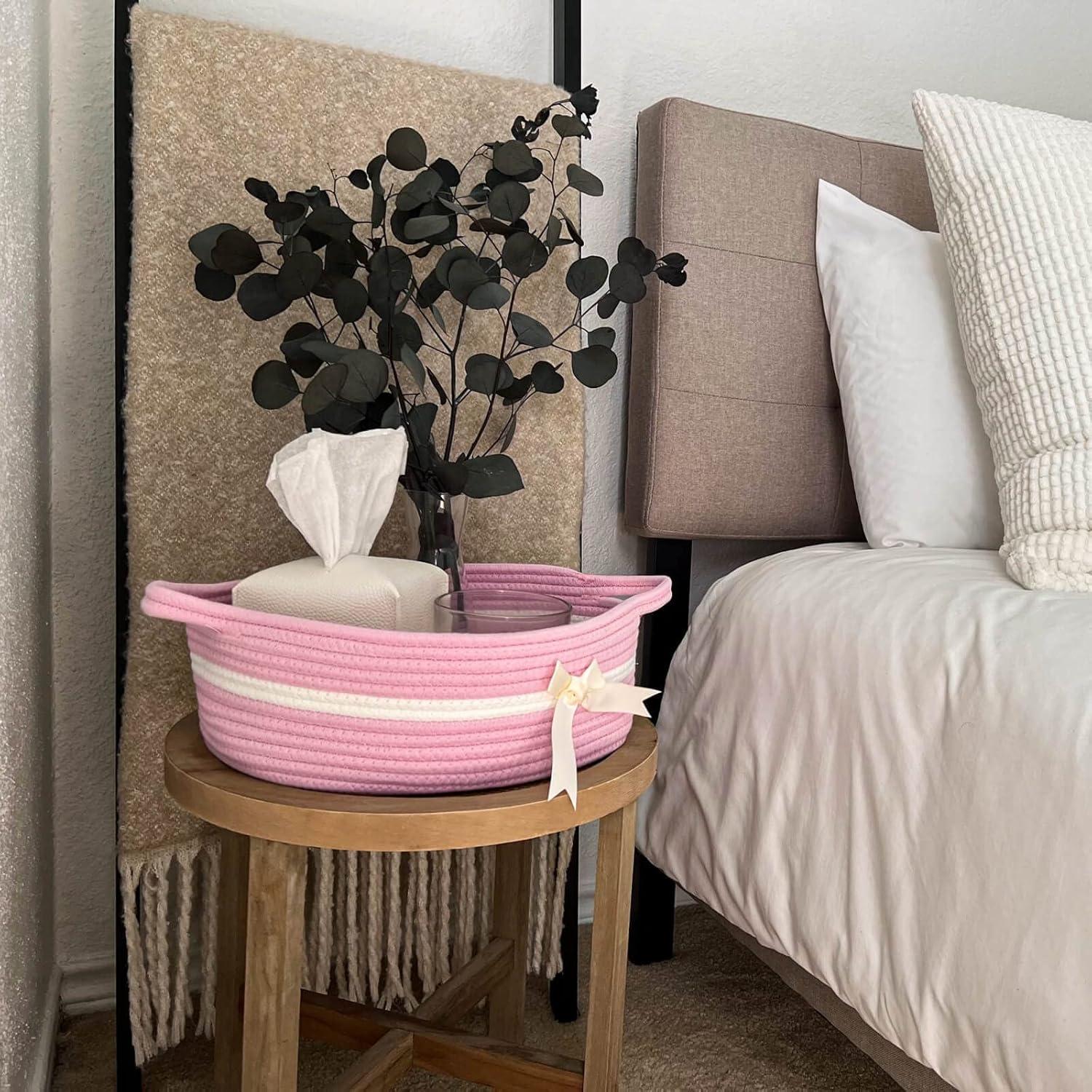 Cesta de Almacenamiento Rosa CHICVITA 33x24.9x12.4 cm