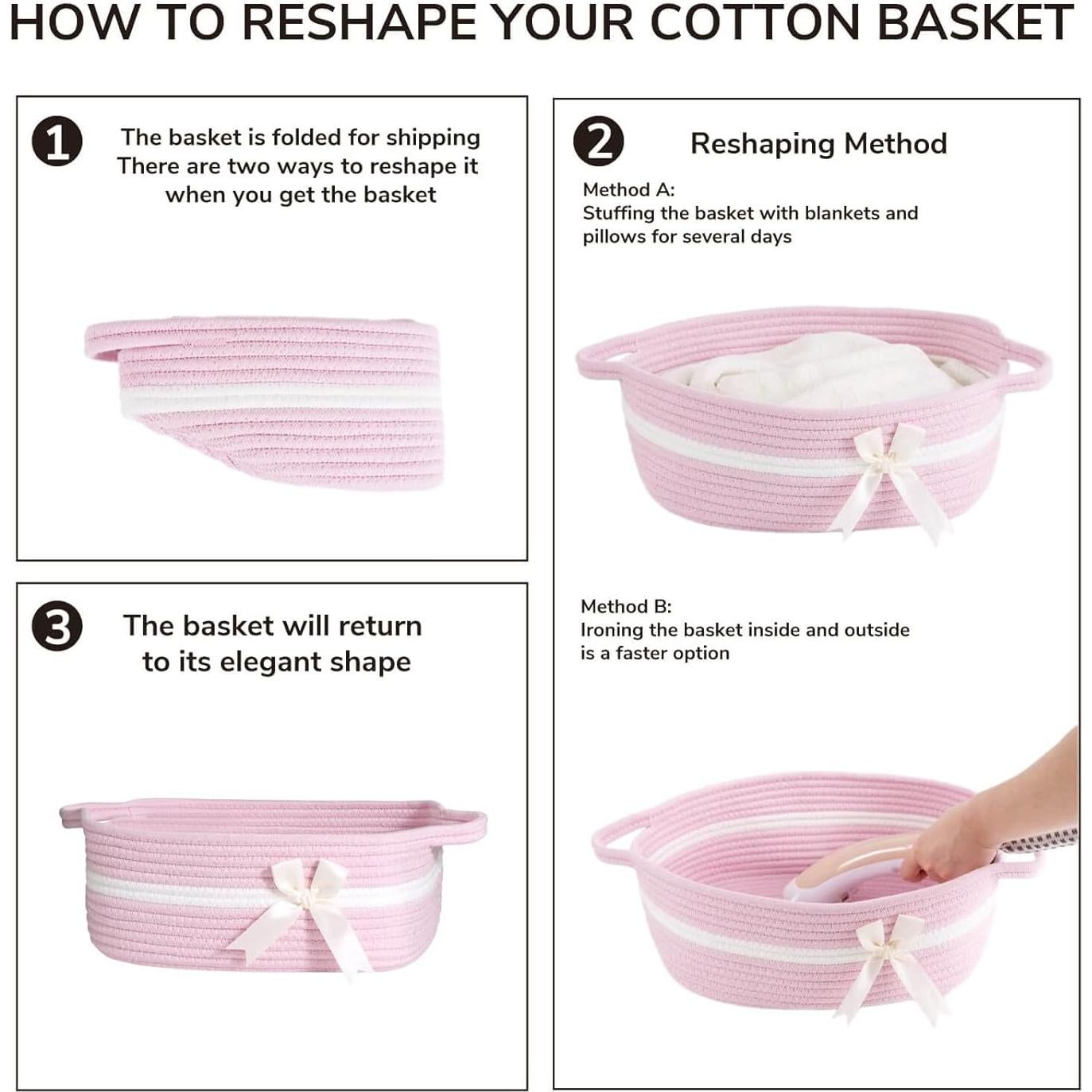 Cesta de Almacenamiento Rosa CHICVITA 33x24.9x12.4 cm